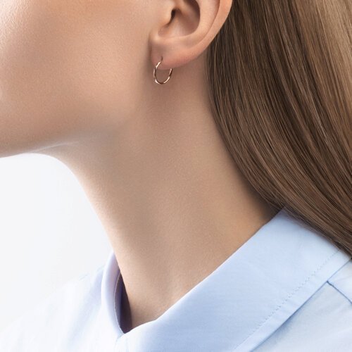 Серьги конго из золота с алмазной гранью (Арт.140006)