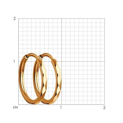 Серьги конго из золота с алмазной гранью (Арт.140006)