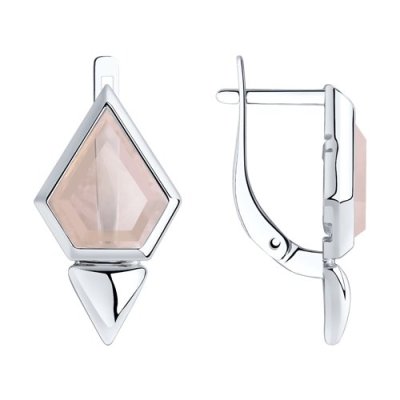 Серьги из серебра с кварцем (Арт.92022322)