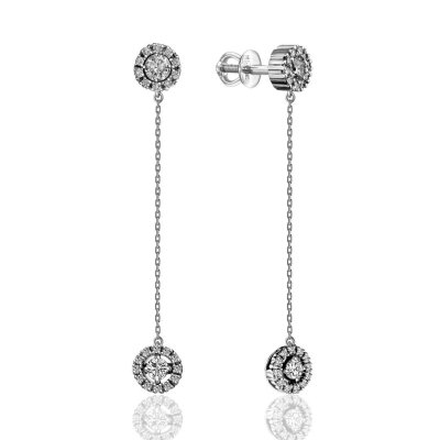 Серьги из золота с бриллиантом Русские Самоцветы (Арт.53979)