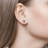 Серьги-пусеты из белого золота с бриллиантами и сапфирами (Арт.2020843)