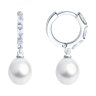 Серьги из серебра с жемчугом и фианитами (Арт.92022950)