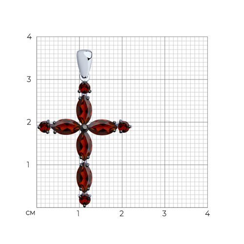 Подвеска из серебра с гранатами (Арт.92030751)