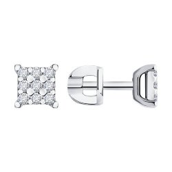 Серьги из белого золота с бриллиантами (Арт.1022147-3)