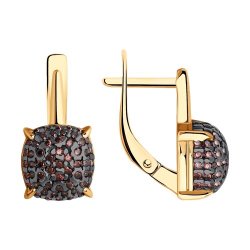 Серьги из золочёного серебра с фианитами (Арт.93-120-01827-2)