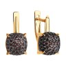 Серьги из золочёного серебра с фианитами (Арт.93-120-01827-2)
