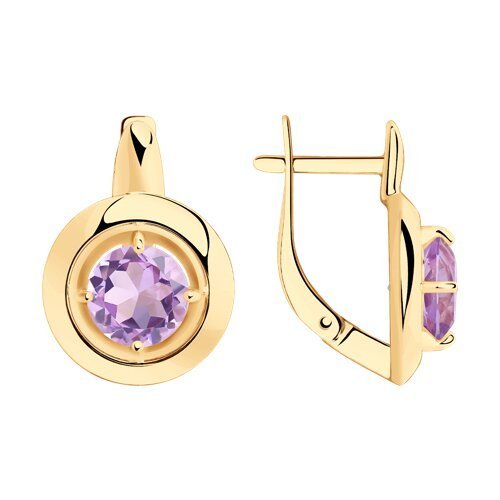 Серьги из серебра с аметистами «Круги гармонии» Соколов (арт.00782)