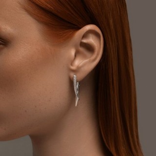 Серьги из серебра с фианитами «Линии сияния» Соколов (арт.94-120-02070-1)