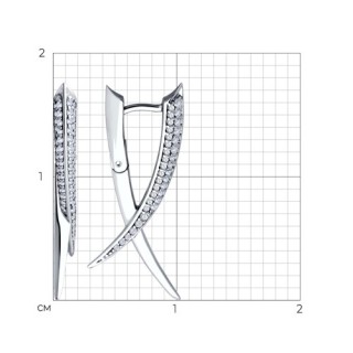Серьги из серебра с фианитами «Линии сияния» Соколов (арт.94-120-02070-1)