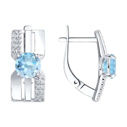 Серьги из серебра с топазами и фианитами (Арт.94-320-00794-1)