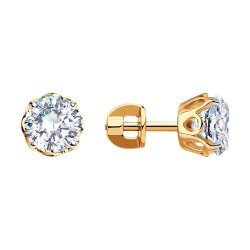 Серьги из золочёного серебра с фианитами (Арт.93022274)