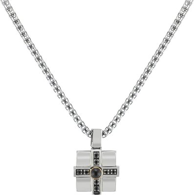 Кулон из стали с ониксом и сталью (Арт.ugl_353)