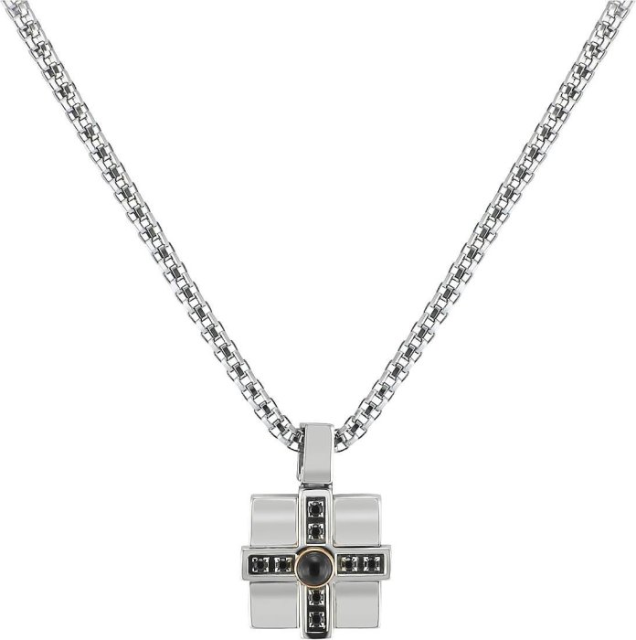 Кулон из стали с ониксом и сталью (Арт.ugl_353)