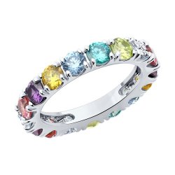 Кольцо из серебра с фианитами (Арт.94013881)