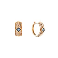 Серьги из золота с бриллиантом и топазом (Арт.e27274b_lt_yg)