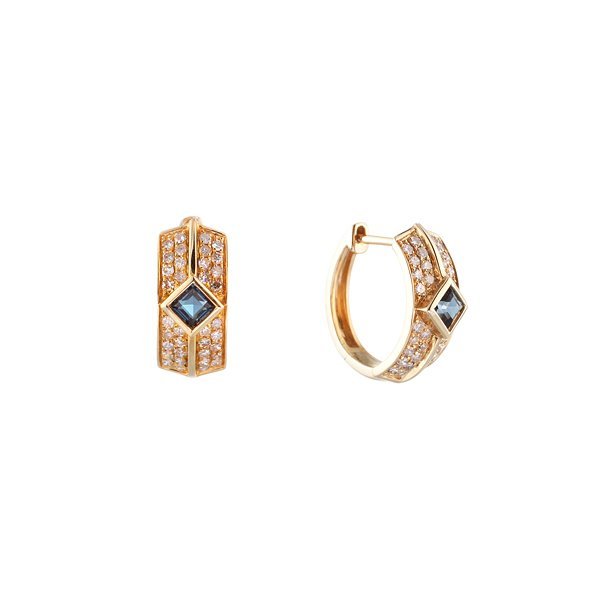 Серьги из золота с бриллиантом и топазом (Арт.e27274b_lt_yg)