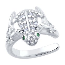 Серьга из серебра с фианитами (Арт.94170394) Серьга из серебра с фианитами (Арт.94170394)