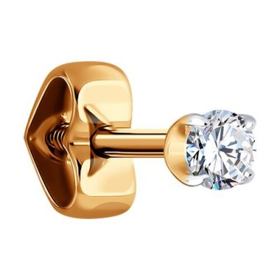 Серьга из золота с фианитом «Люкс Света» SOKOLOV (арт.51-127-02067-1)