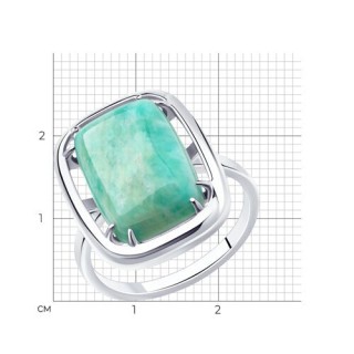 Кольцо из серебра с амазонитом «Морская Гладь» Соколов (арт.94-310-00897-1)