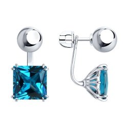 Серьги из серебра с ситаллами (Арт.94-320-01569-1)