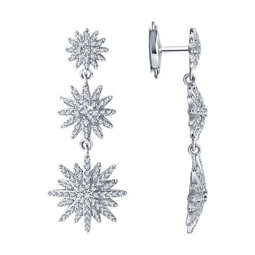 Серьги из белого золота с бриллиантами (Арт.1022283-3)