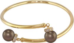 Браслет из серебра с жемчугом и кристаллом swarovski (Арт.abb-4-10-33-g)