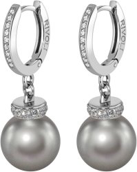 Серьги из серебра с жемчугом и кристаллом swarovski (Арт.abs-4-12-30-s)