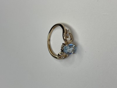 Кольцо золото с топазом и фианитами «Небесная линия» Estet (арт.01К3115339-1)