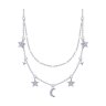 Колье из серебра с фианитами и эмалью (Арт.94070155-9)