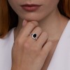 Кольцо золотое с агатом и фианитами «Ночная Овалия» Соколов (арт.716428-3)