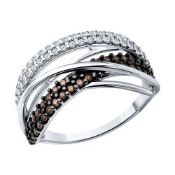 Кольцо из серебра с фианитами (Арт.94013789)