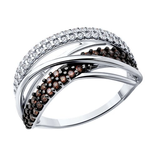 Кольцо из серебра с фианитами (Арт.94013789)