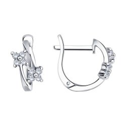 Серебряные детские серьги с фианитами (Арт.94020111)
