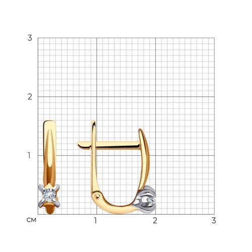 Серьги из золота с фианитами (Арт.0200128)