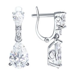 Серьги из серебра с фианитами (Арт.94021931)