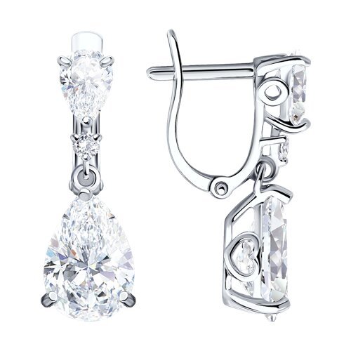 Серьги из серебра с фианитами (Арт.94021931)