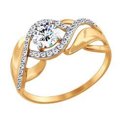 Кольцо из золота с фианитами (Арт.017424-4)