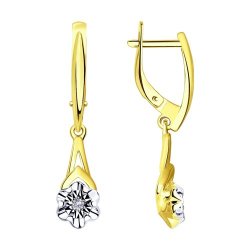 Серьги из комбинированного золота с бриллиантами (Арт.53-221-00022-1)