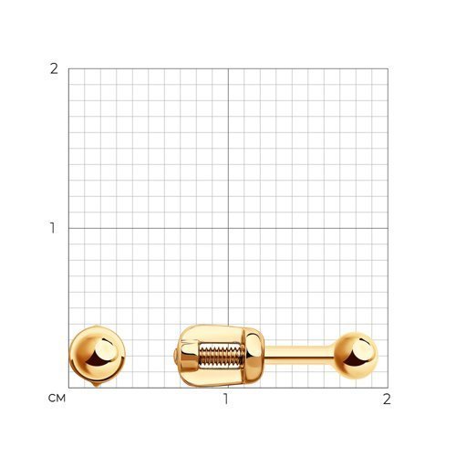 Серьги-пусеты из золота (Арт.021685)