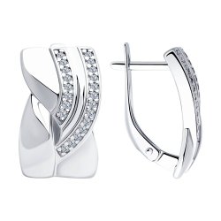 Серьги из серебра с фианитами (Арт.94023298)