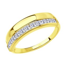 Кольцо из желтого золота с фианитами (Арт.018567-2)