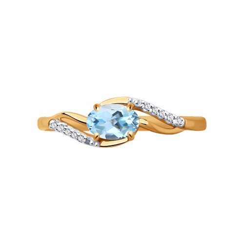 Кольцо золотое пробы 585 с топазом (Арт.714121)