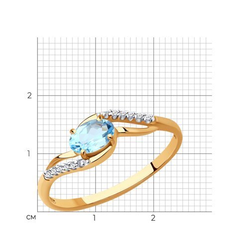 Кольцо золотое пробы 585 с топазом (Арт.714121)