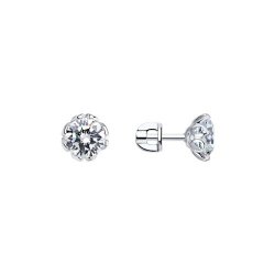 Серьги из серебра с фианитами (Арт.94025267)