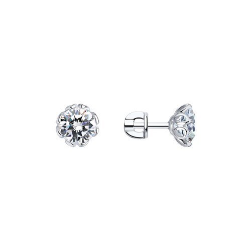 Серьги из серебра с фианитами (Арт.94025267)