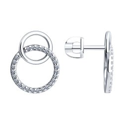 Серьги из серебра с фианитами (Арт.94025842)