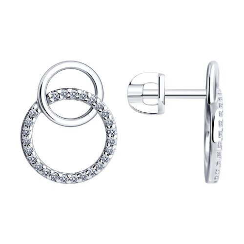 Серьги из серебра с фианитами (Арт.94025842)