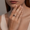 Кольцо из серебра с корундом и фианитами «Синий Элеганс» SOKOLOV (арт.88010075)