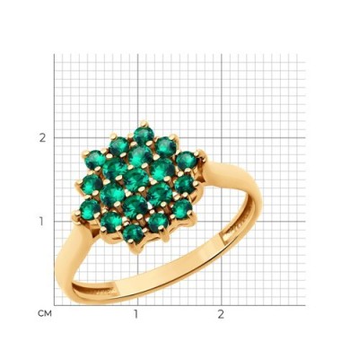 Кольцо золотое с изумрудами «Сияние весны» Соколов (арт.717034)