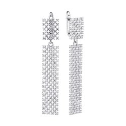 Серьги из серебра с фианитом (Арт.cz-e01595-x-w-x-x-w)